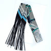 Fringe Twilly Scarf Buckle Print: Navy