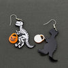 Skele-Saur Pumpkin Dangle Earrings
