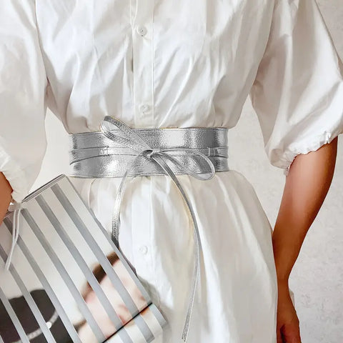 Faux Croc Buckle Belt: Sand