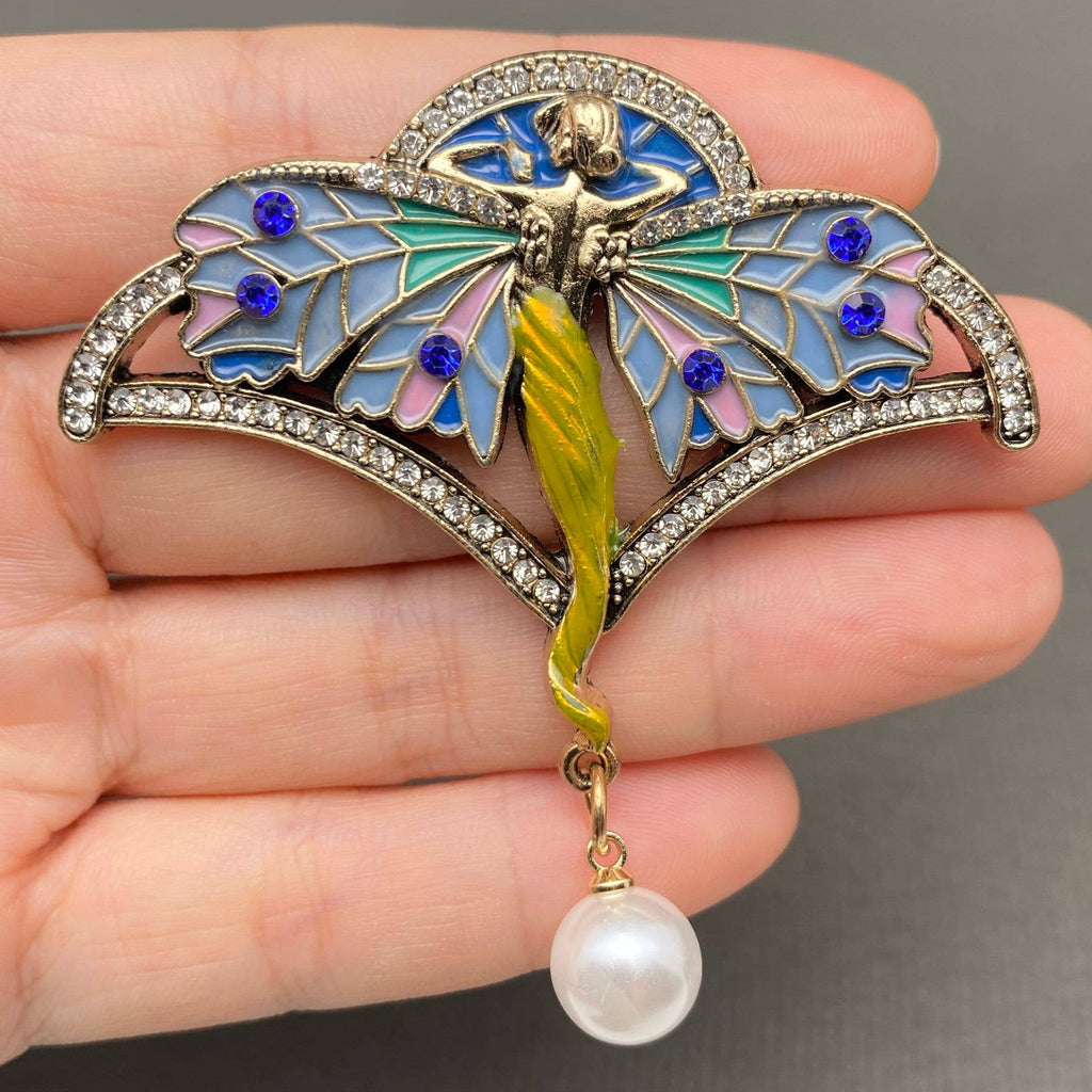 Fairy Inlaid Enamel Brooch