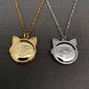 Cat Locket Charm Necklace: Golden