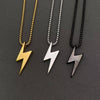 Stainless Steel Lightning  Necklace : Black