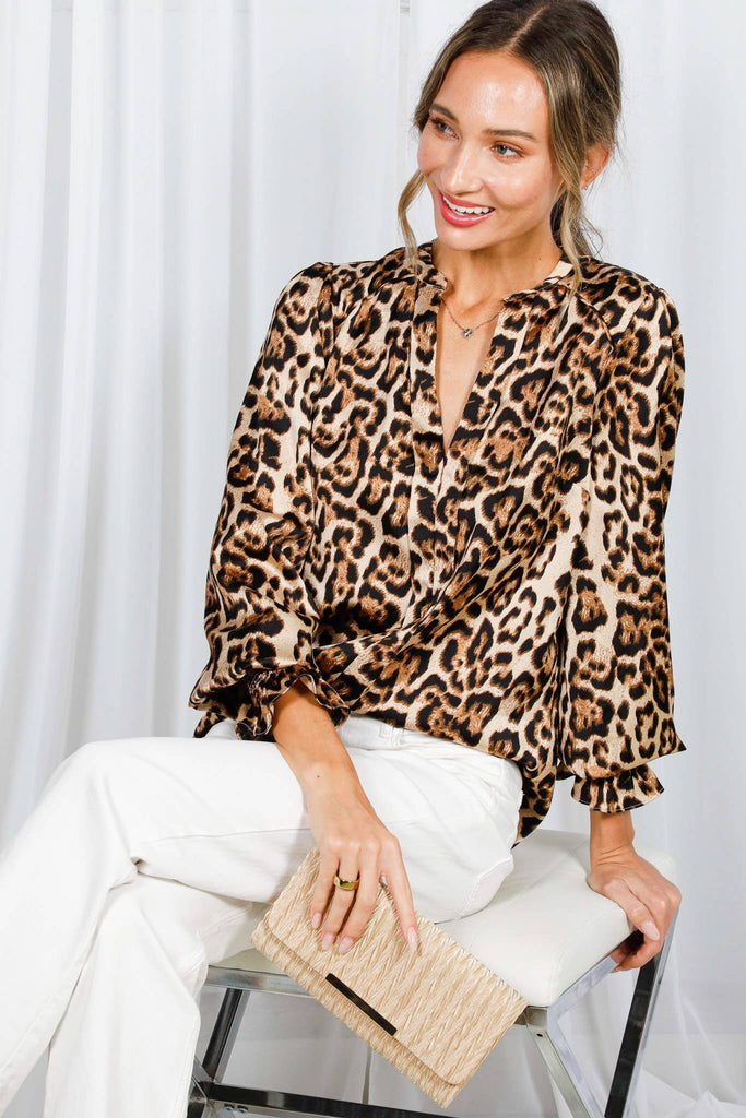 Silky Leopard Print Blouse