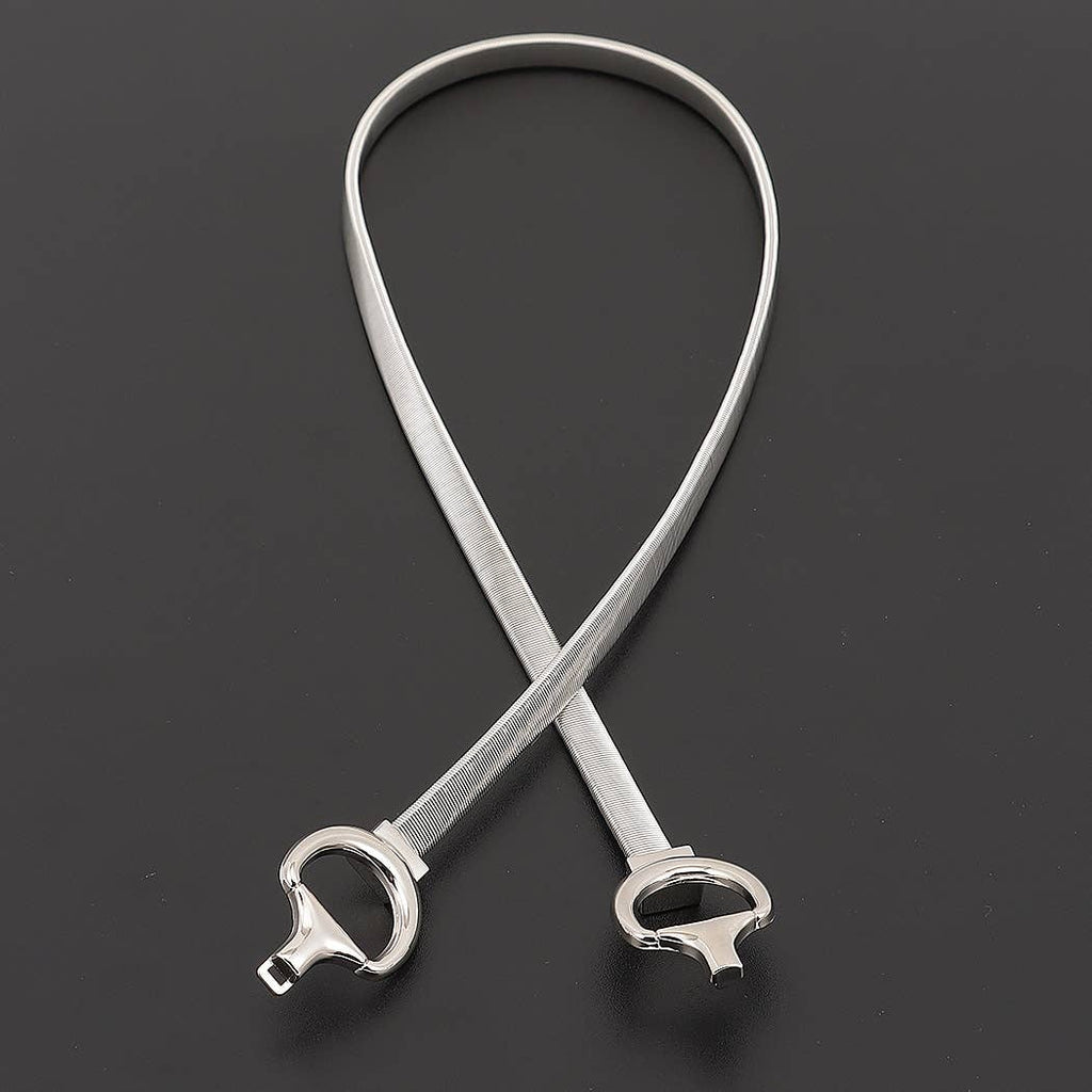 Horsebit Buckle  Stretch Metal Belt: Gold