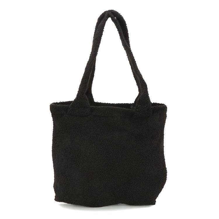 Furry Black Grumpy Cat Tote