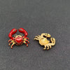 Red Heart Crab Stud Earrings