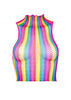 Rainbow Net Hi-Neck Crop Top