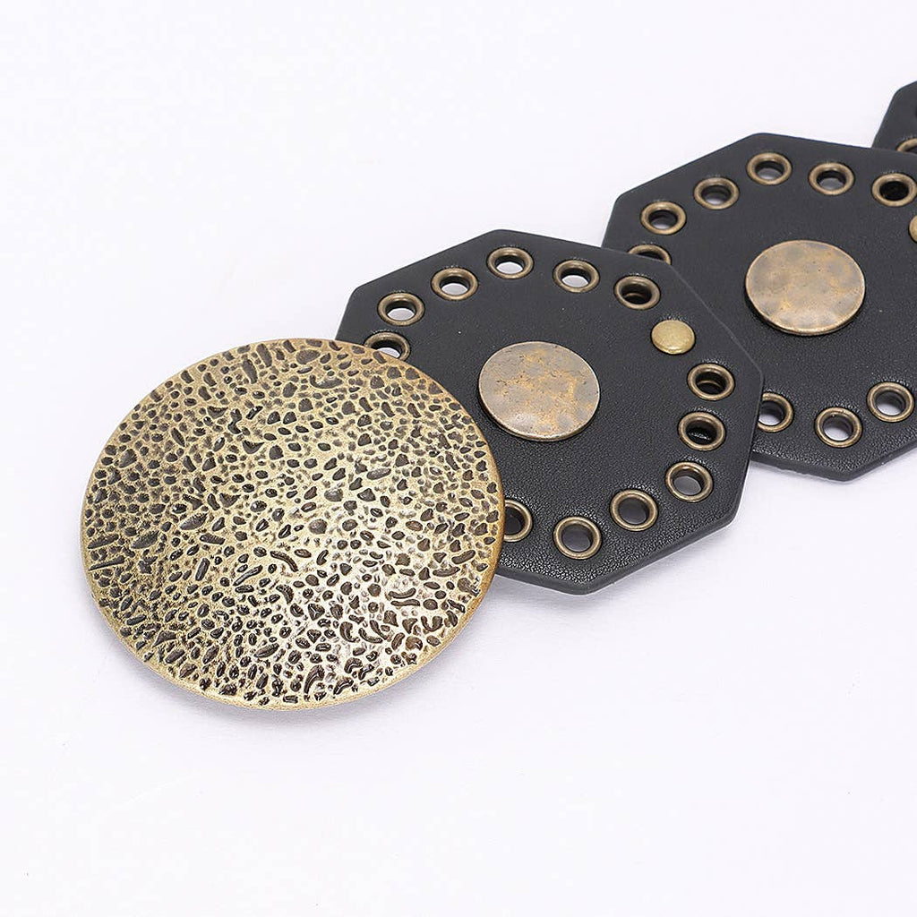 Western Vintage Belt: Black/Brass