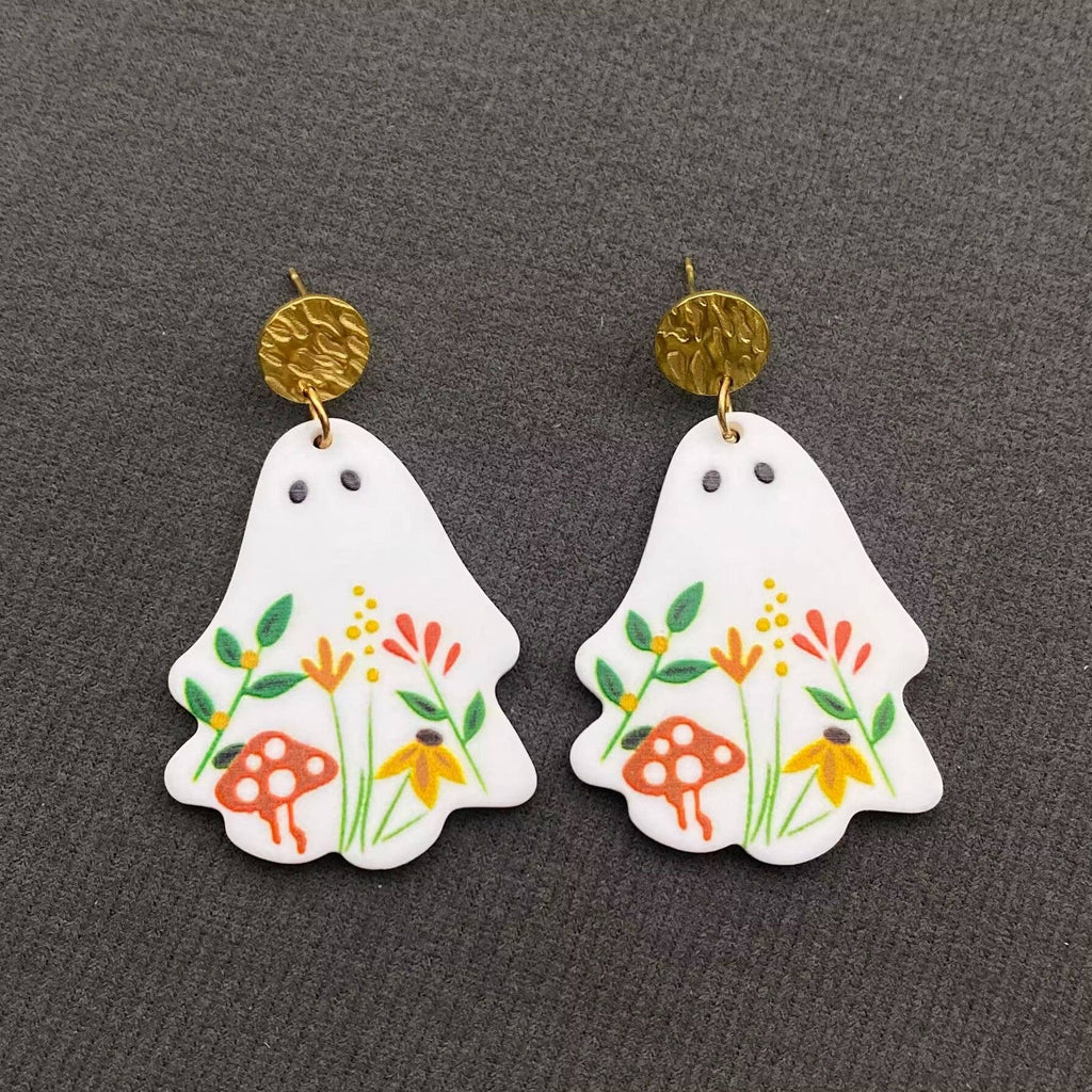 Ghost Mushroom Earrings