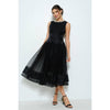 Tiffany Pearl Sheer Tulle Midi Dress