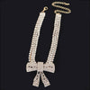 Rhinestone Bow Choker: Silver