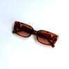 Cat Eye Slim Sunglasses Gold Accent Tortoise
