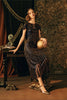 Midnight Blue Beaded Flapper Dress