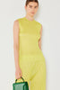 Pleated Sleeveless Top: Lime