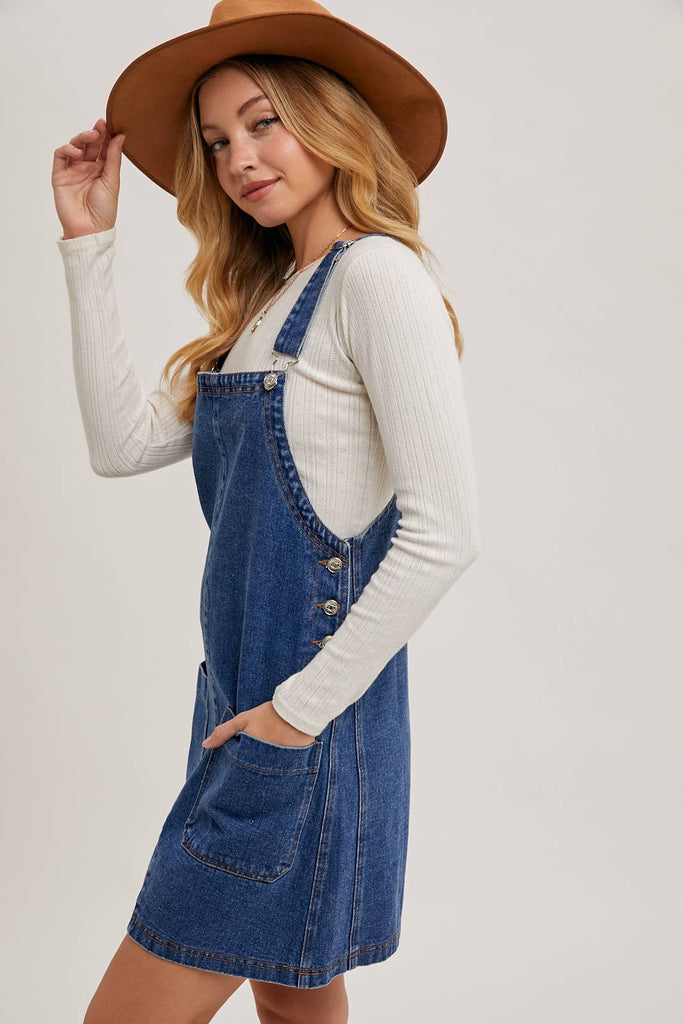 Denim Overall Mini Dress