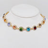 Colored Rhinestone Chain Choker Necklace