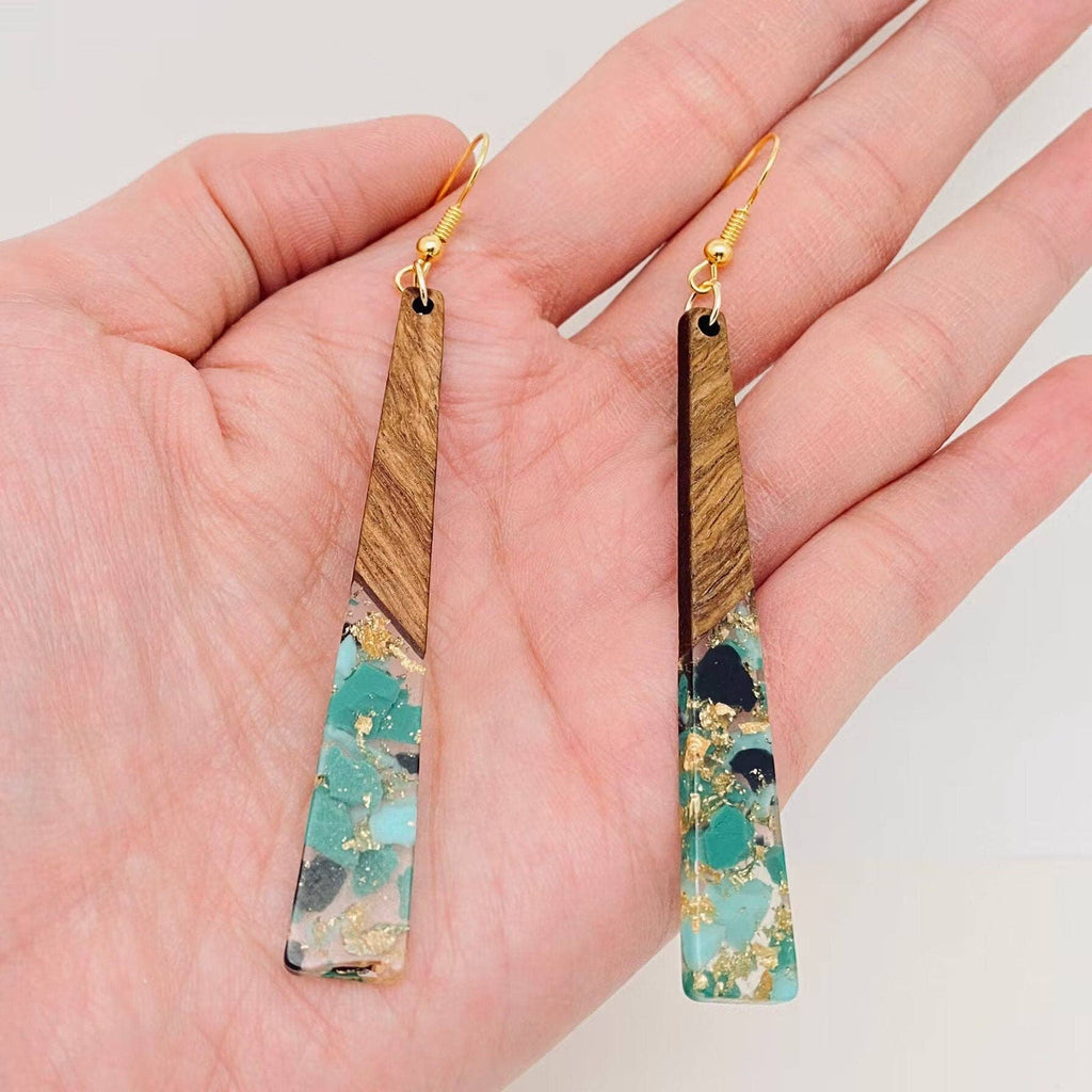 Wooden and Resin Earrings: Jupiter