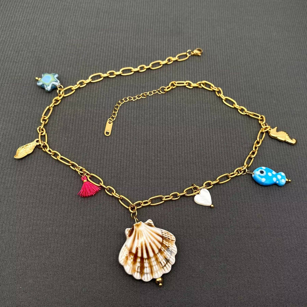 Seaside Ceramic Charm Necklace