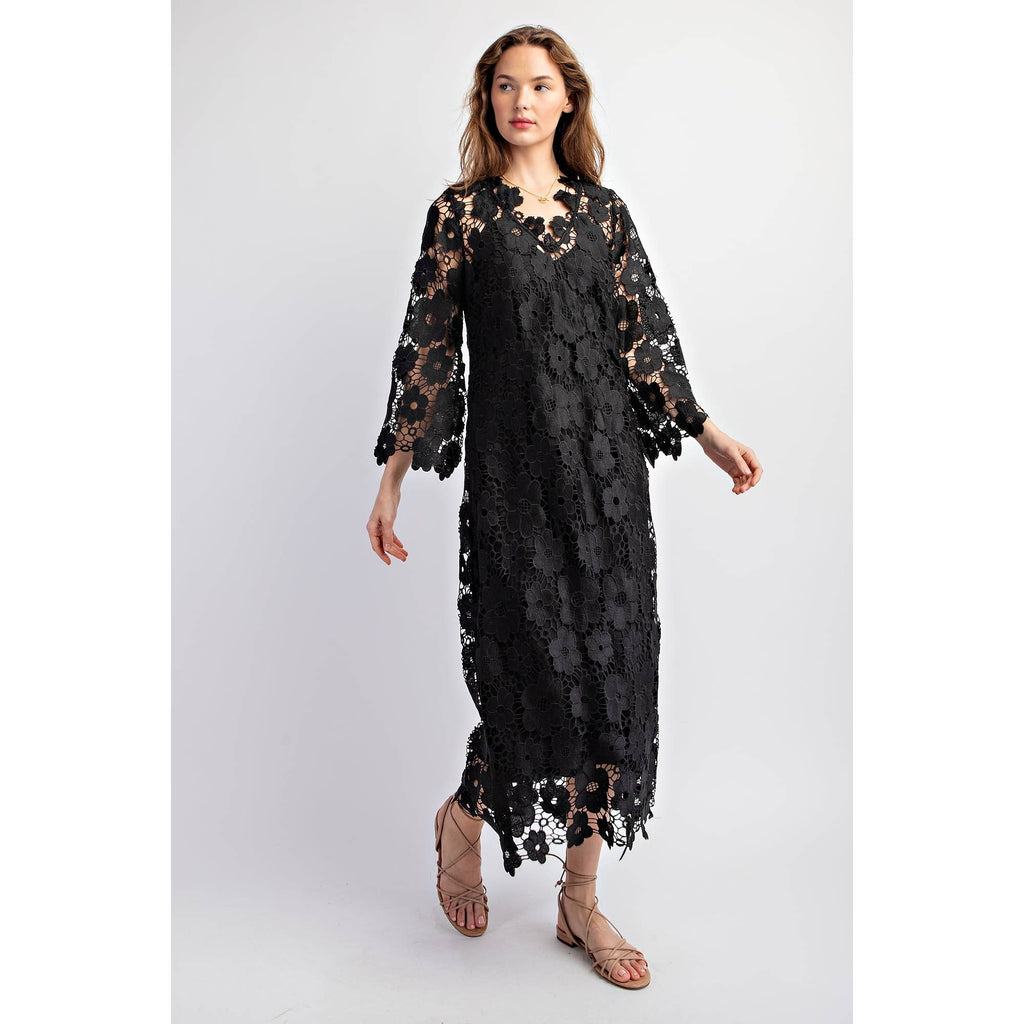 Crocheted Lace Relaxed Fit Dress
