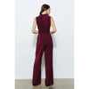 Draped Sleeveless Jumpsuit: Mulberry