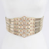Metallic Studded Corset Stretch Belt : Gold