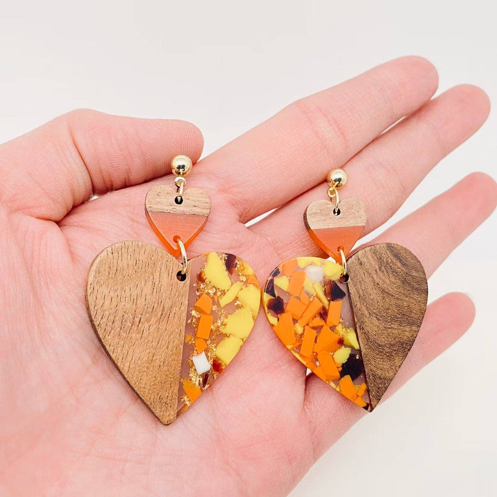 Wooden and Resin Earrings: Jupiter