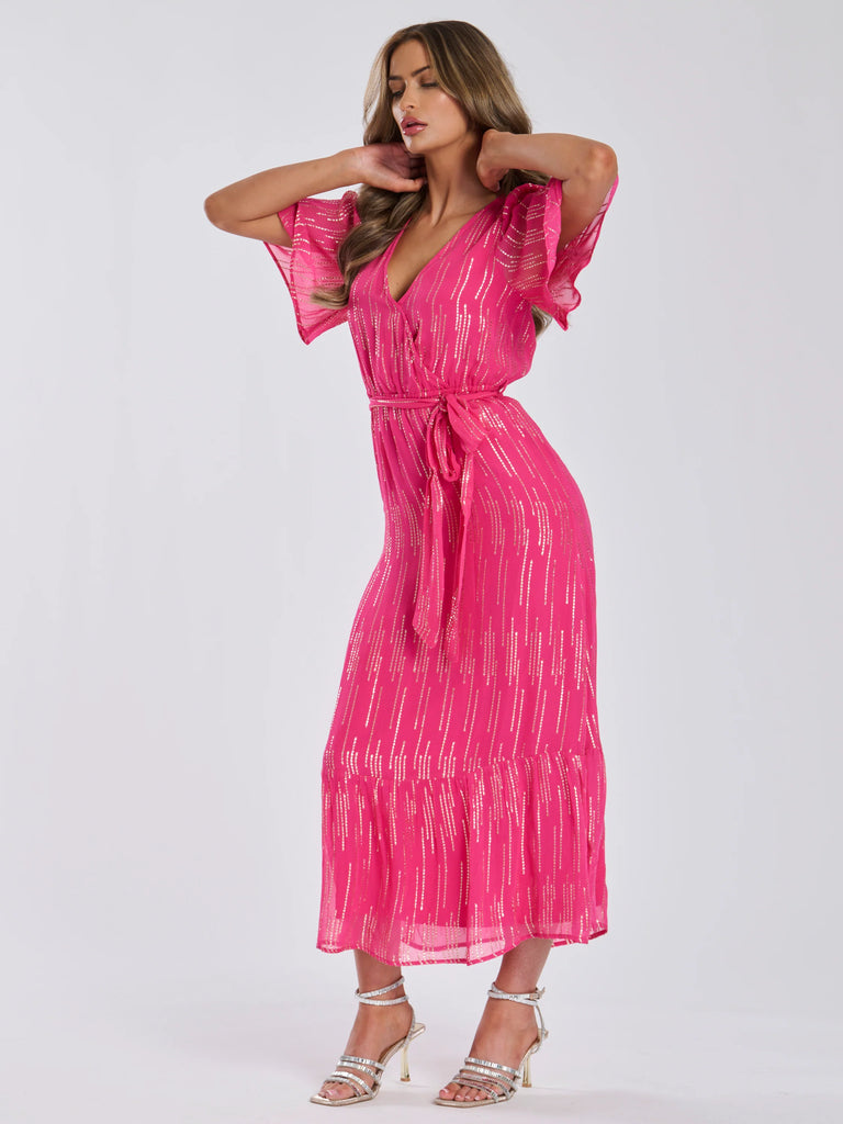 Flamingo Pink Metallic Maxi