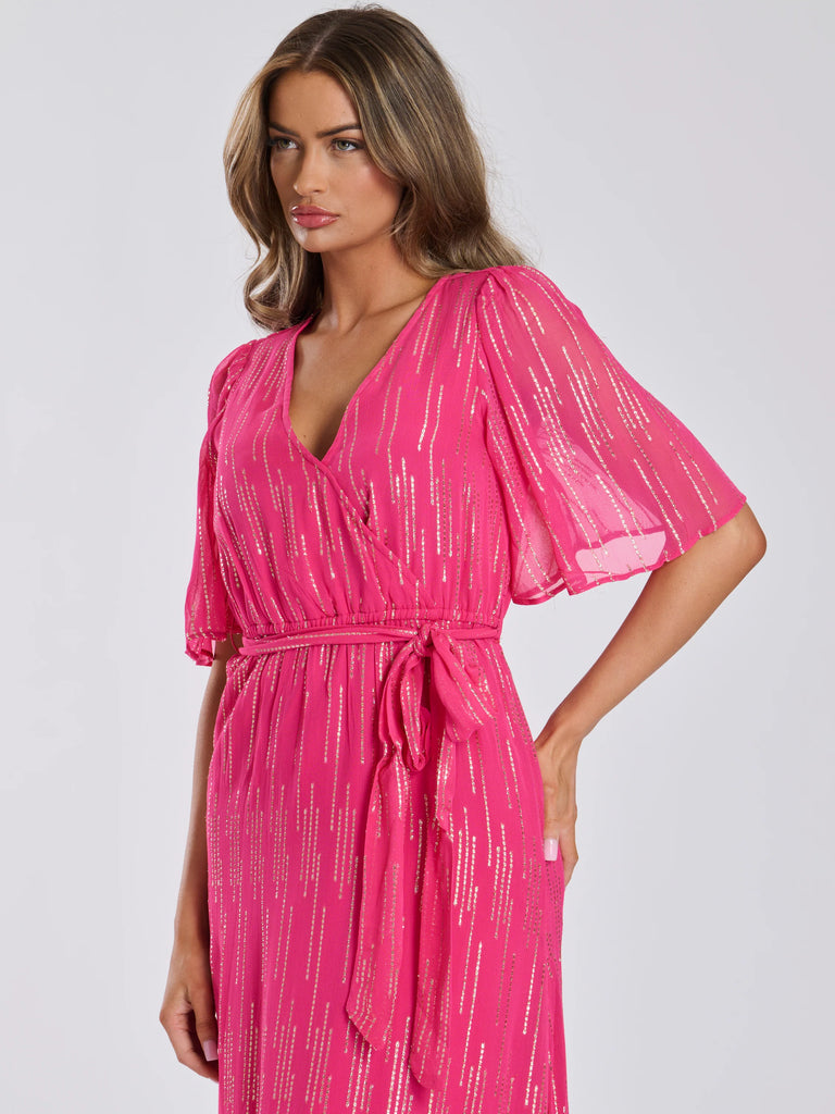 Flamingo Pink Metallic Maxi