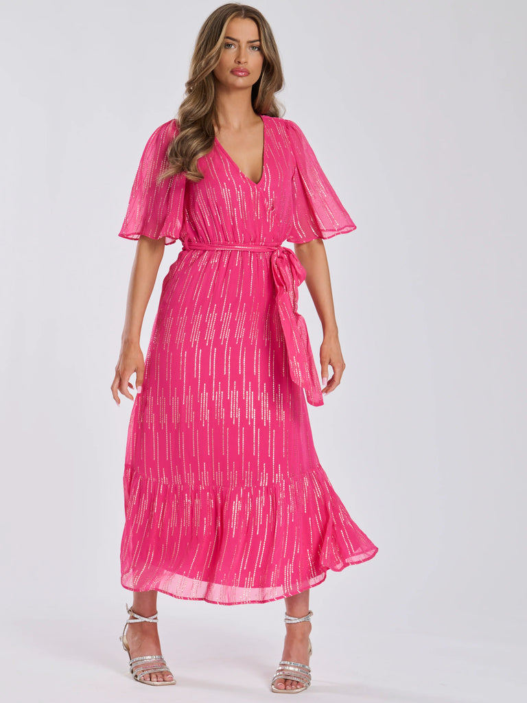 Flamingo Pink Metallic Maxi