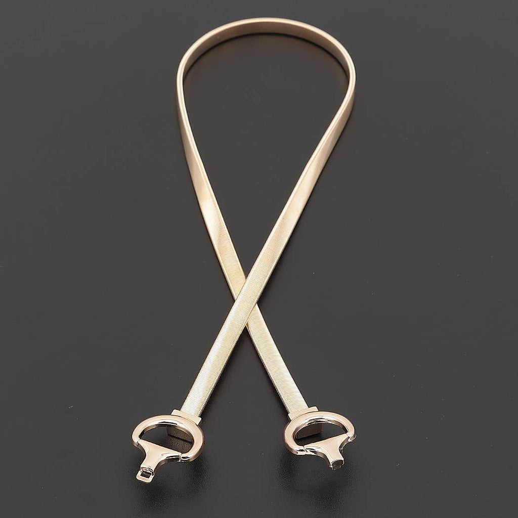 Horsebit Buckle Stretch Melta Belt: Silver