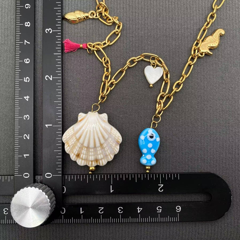 Seaside Ceramic Charm Necklace