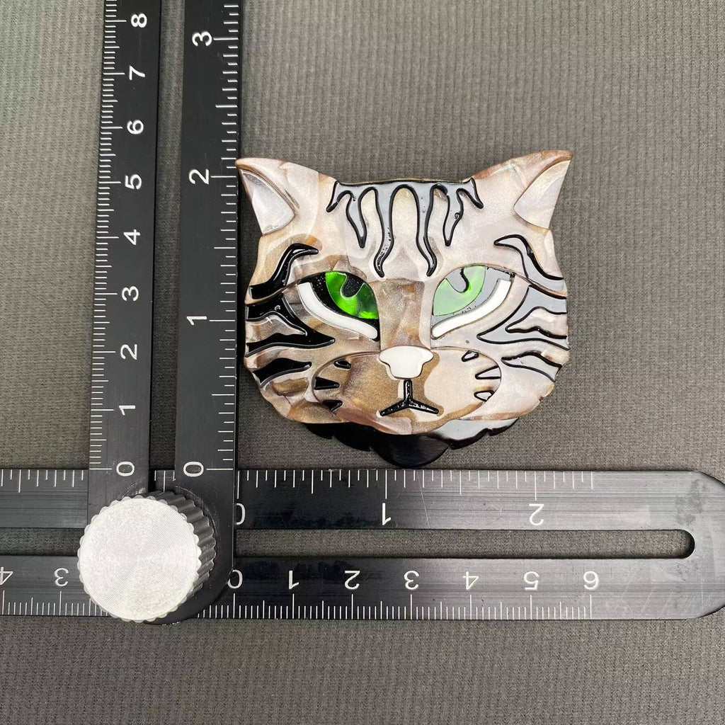 Cat's Head Acrylic Brooch