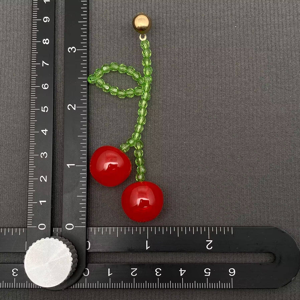 Resin Cherry Dangle Earrings