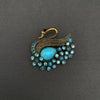 Blue Rhinestone Swan Brooch