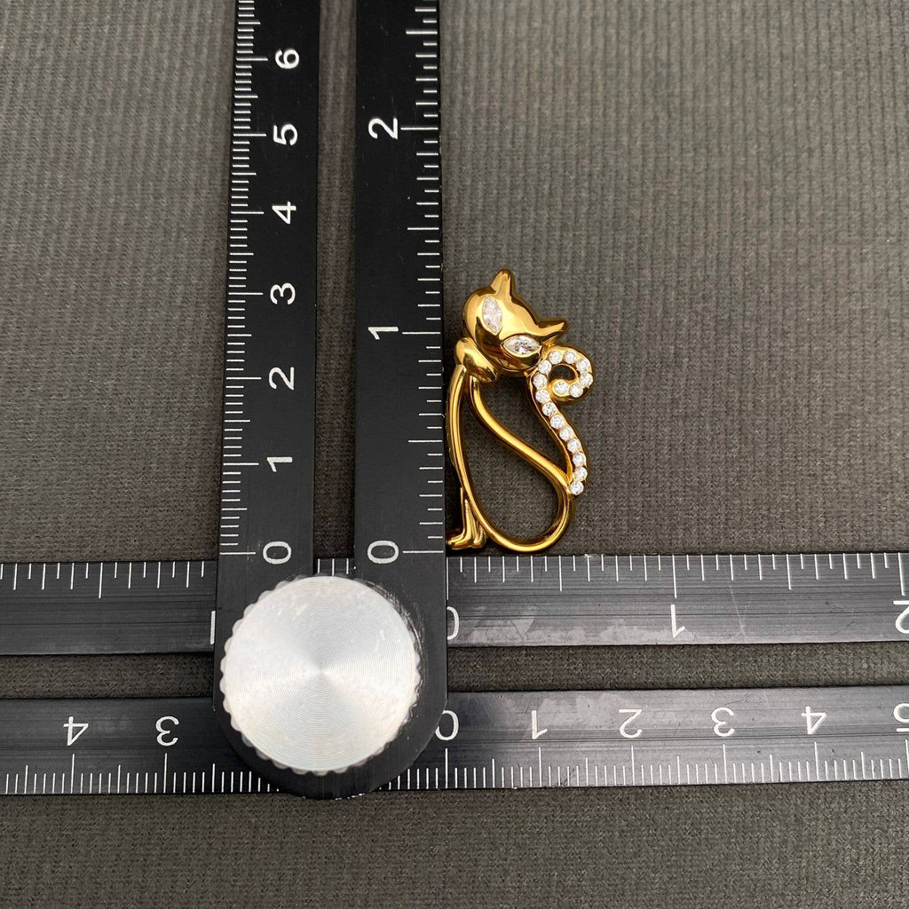 18K Gold Plated Cat Earrings