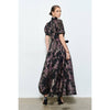 Golden Lurex Floral Jeweled Maxi Dress
