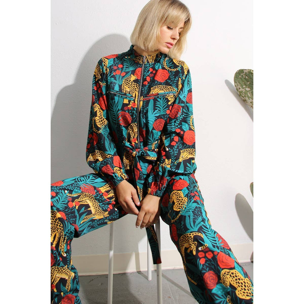 Floral Leopard Flightsuit