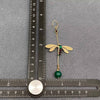 Vintage Agate Dragonfly Gold Plated Earrings