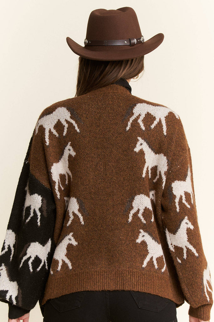 Two Tone Horse Cardigan
