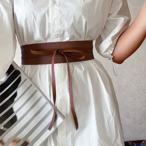Faux Croc Buckle Belt: Sand