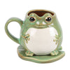 Frog Ceramic Mug and Lily Pad Saucer