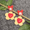 Flower Giggles Earrings: Red