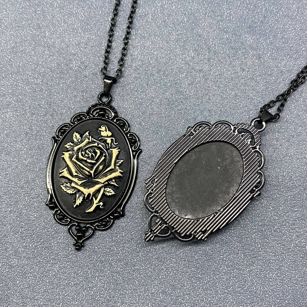 Gothic Rose Pendant Necklace