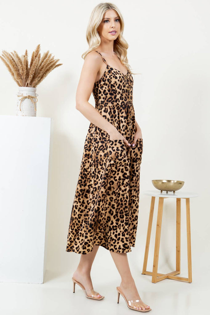 Leopard Print Cami Dress