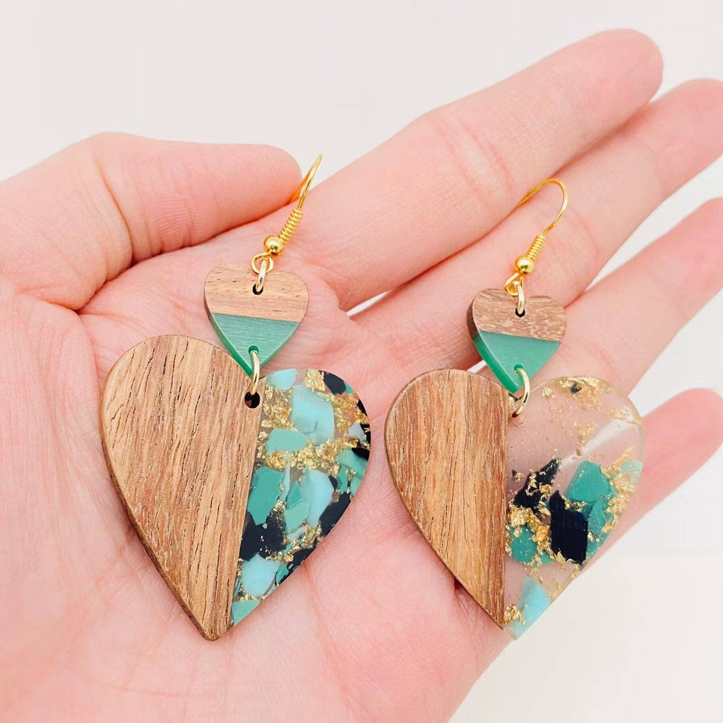 Wooden and Resin Earrings: Jupiter
