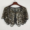 Scalloped Sequin Caplet: Gold/Black