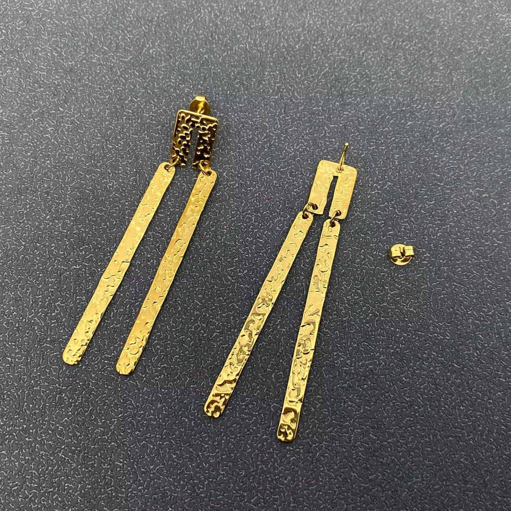 Hammer Strip 18K Plated Earrings