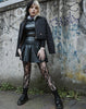 Rose Skull Net Tights: Black