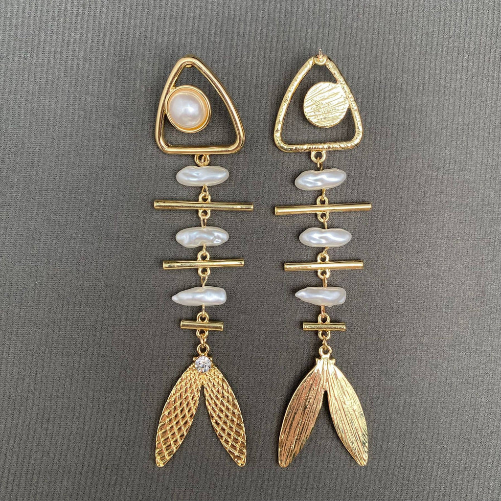 Fishbone Design Earrings