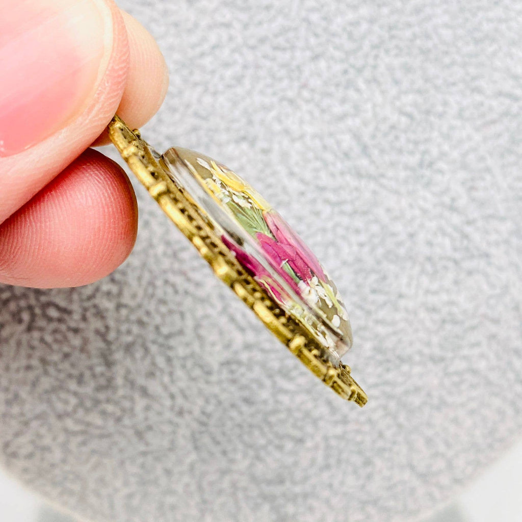 Palace Dried Flowers Necklace: Rapeseed flower & Ferns